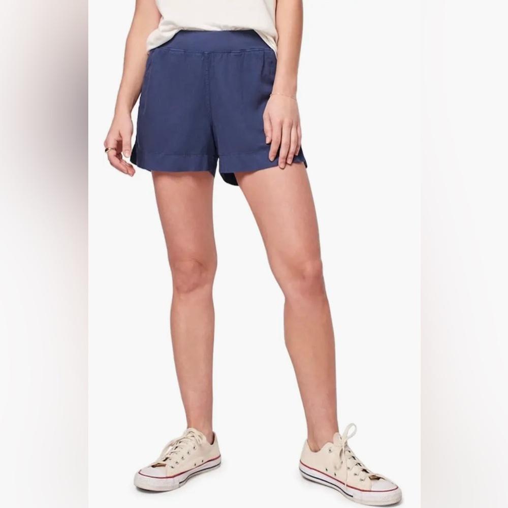 Faherty Arlie Day Short Navy Small Tencel Linen Cotton